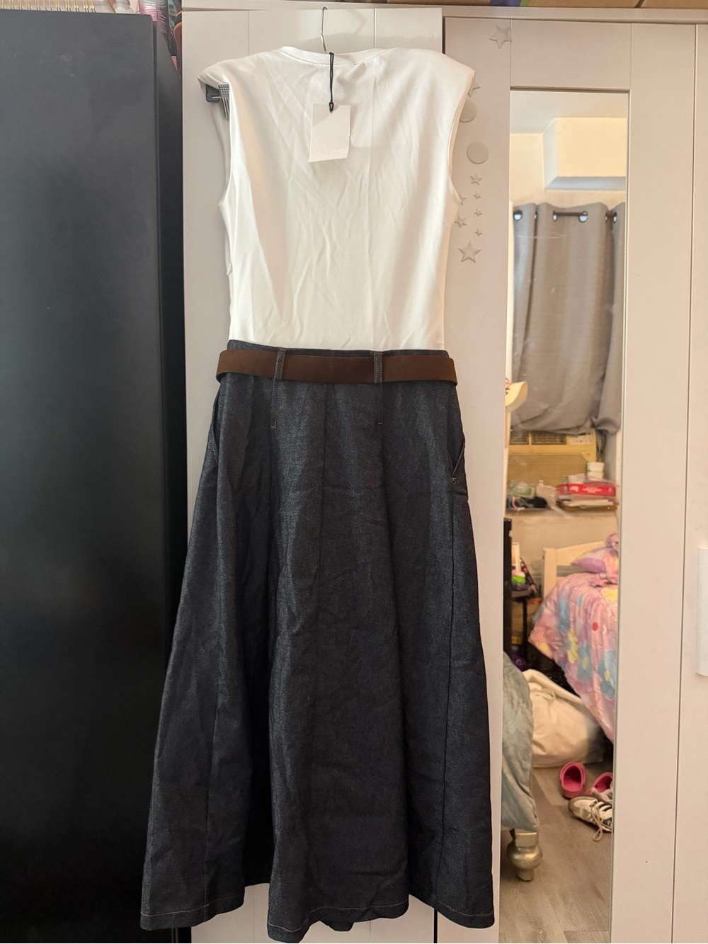 Classic A-Line Midi Skirt in Dark Denim - Picture 7 of 8